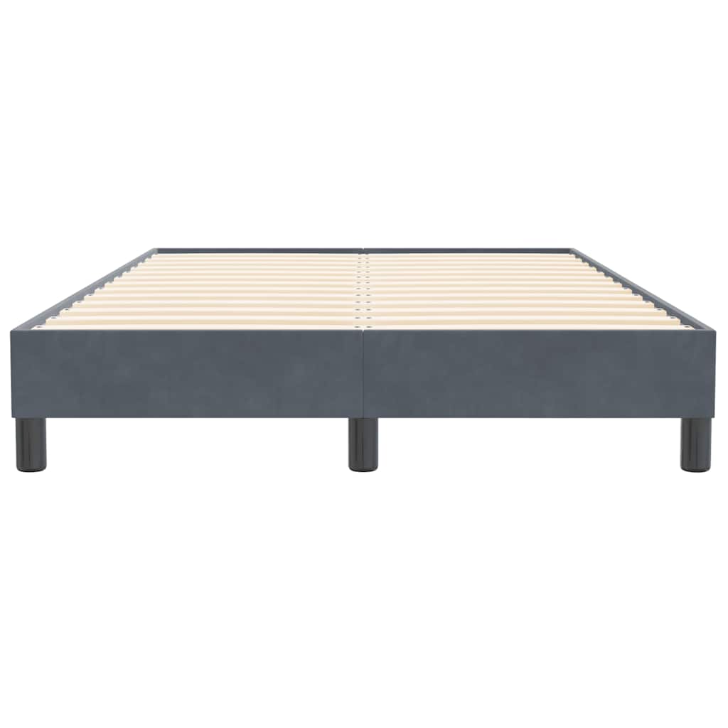 Box Spring Κρεβάτι χωρίς στρώμα Σκούρο γκρι Βελούδινο