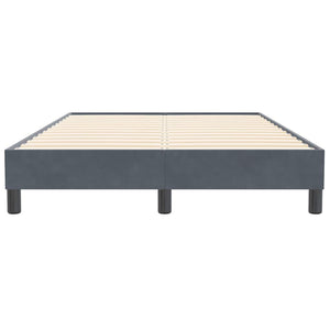 Box Spring Κρεβάτι χωρίς στρώμα Σκούρο γκρι Βελούδινο