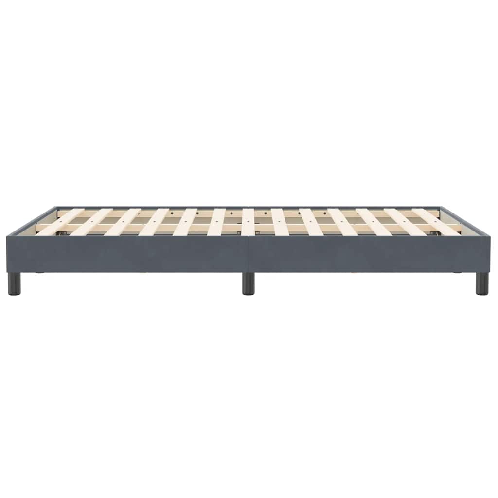 Box Spring Κρεβάτι χωρίς στρώμα Σκούρο γκρι Βελούδινο
