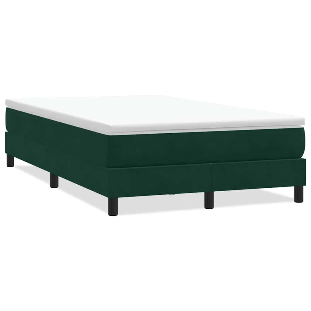 Box Spring Κρεβάτι χωρίς στρώμα Σκούρο πράσινο Βελούδινο