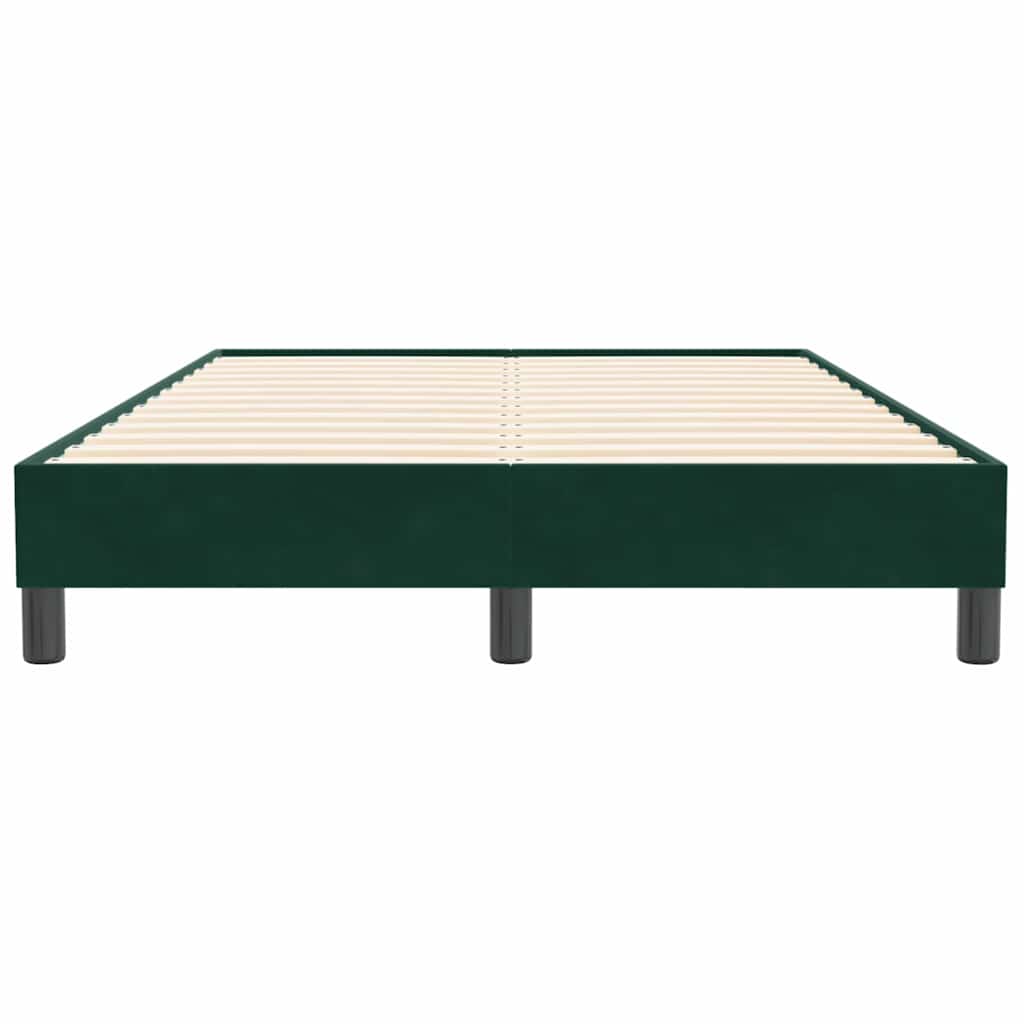 Box Spring Κρεβάτι χωρίς στρώμα Σκούρο πράσινο Βελούδινο