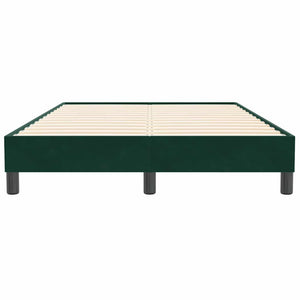 Box Spring Κρεβάτι χωρίς στρώμα Σκούρο πράσινο Βελούδινο