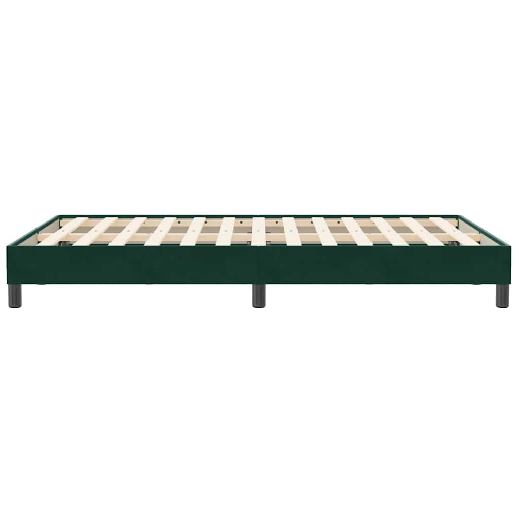 Box Spring Κρεβάτι χωρίς στρώμα Σκούρο πράσινο Βελούδινο