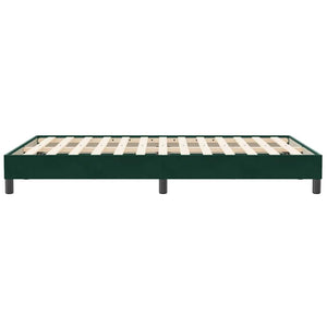 Box Spring Κρεβάτι χωρίς στρώμα Σκούρο πράσινο Βελούδινο