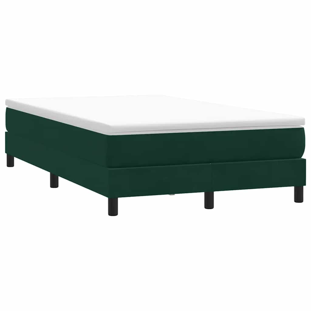 Box Spring Κρεβάτι χωρίς στρώμα Σκούρο πράσινο Βελούδινο