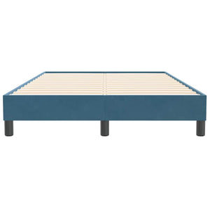 Box Spring Κρεβάτι χωρίς στρώμα Σκούρο μπλε Βελούδινο
