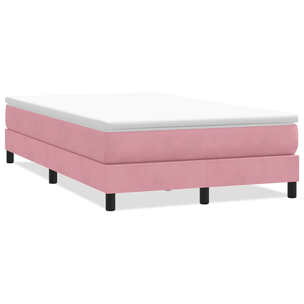 Box Spring Κρεβάτι χωρίς στρώμα Ροζ 120x210 cm Βελούδινο