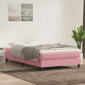 Box Spring Κρεβάτι χωρίς στρώμα Ροζ 120x210 cm Βελούδινο