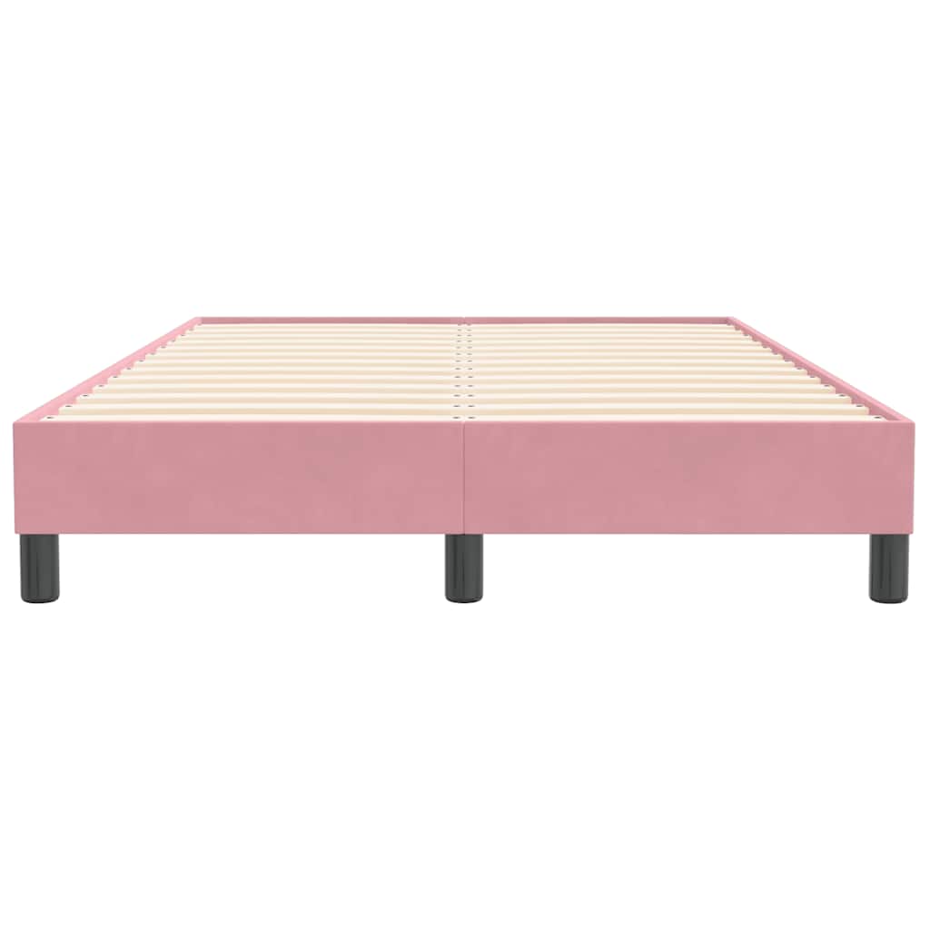 Box Spring Κρεβάτι χωρίς στρώμα Ροζ 120x210 cm Βελούδινο