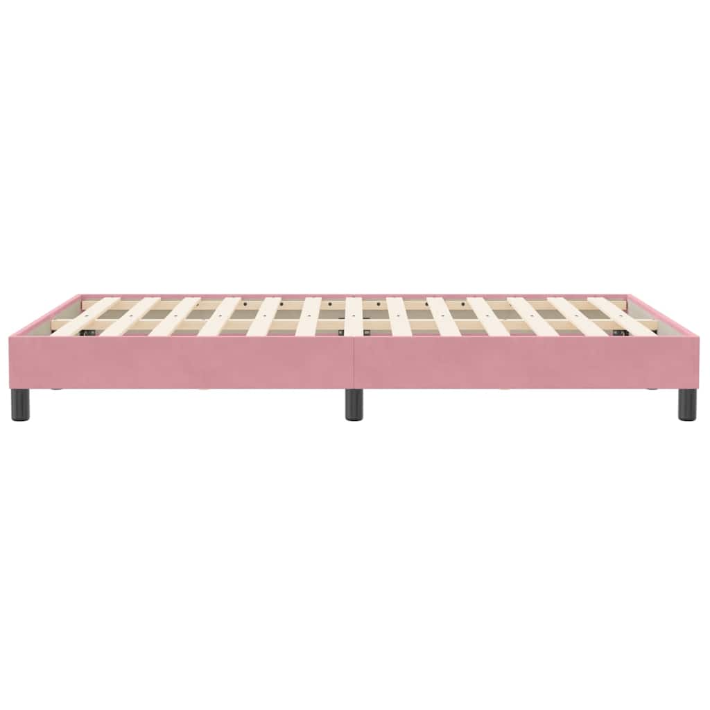 Box Spring Κρεβάτι χωρίς στρώμα Ροζ 120x210 cm Βελούδινο