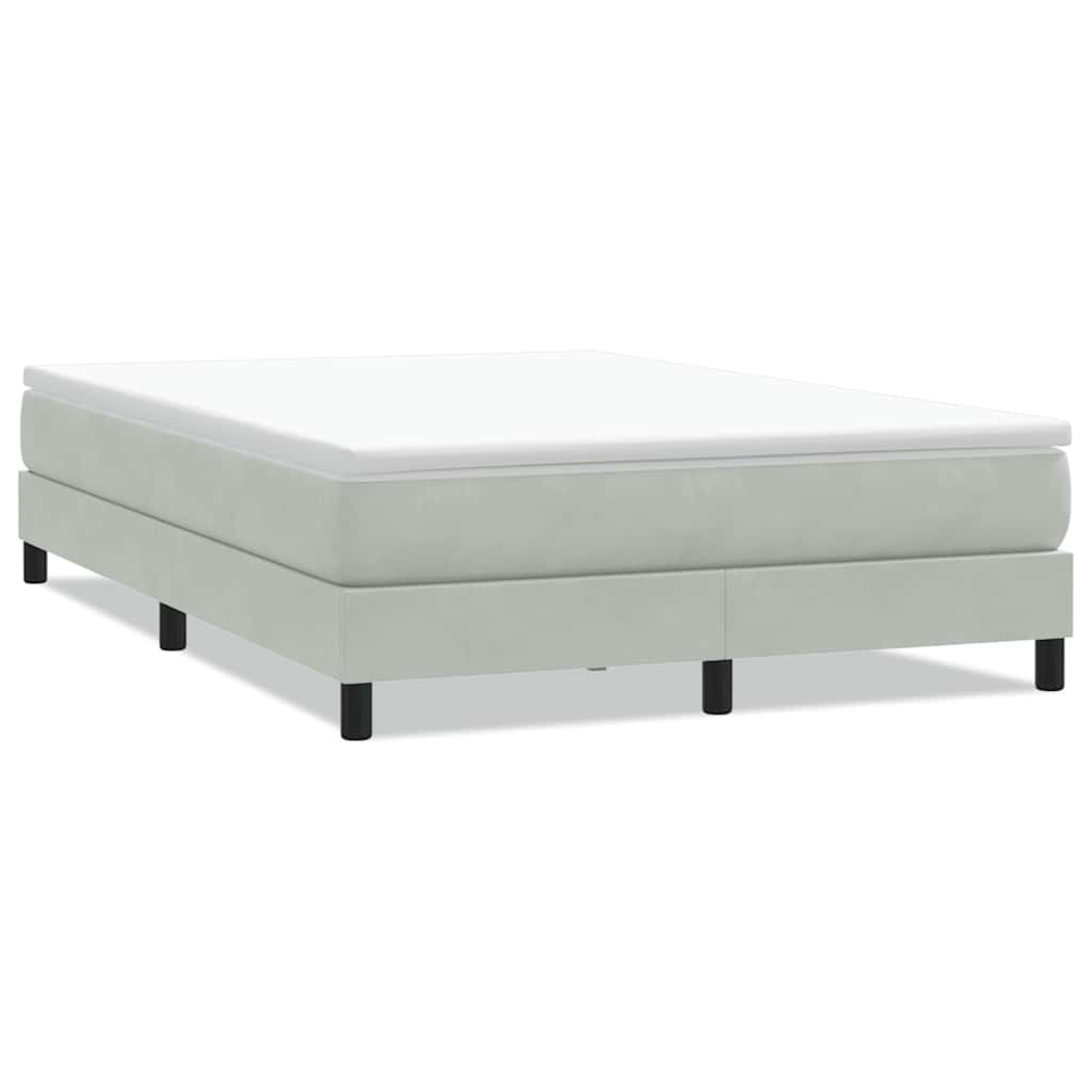 Box Spring Κρεβάτι χωρίς στρώμα Ανοιχτό γκρι Βελούδινο