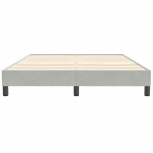 Box Spring Κρεβάτι χωρίς στρώμα Ανοιχτό γκρι Βελούδινο