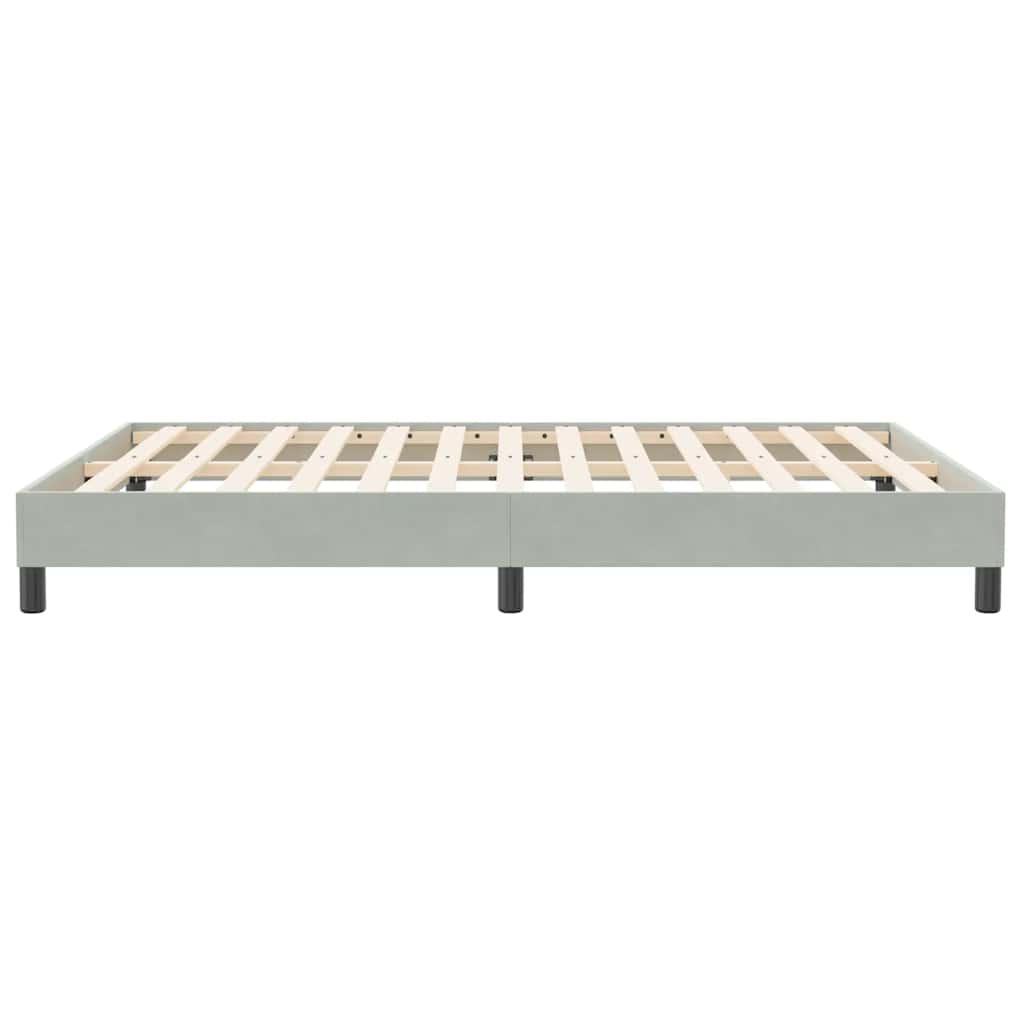 Box Spring Κρεβάτι χωρίς στρώμα Ανοιχτό γκρι Βελούδινο