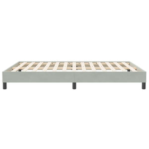 Box Spring Κρεβάτι χωρίς στρώμα Ανοιχτό γκρι Βελούδινο
