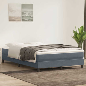 Box Spring Κρεβάτι χωρίς στρώμα Σκούρο γκρι Βελούδινο