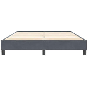 Box Spring Κρεβάτι χωρίς στρώμα Σκούρο γκρι Βελούδινο