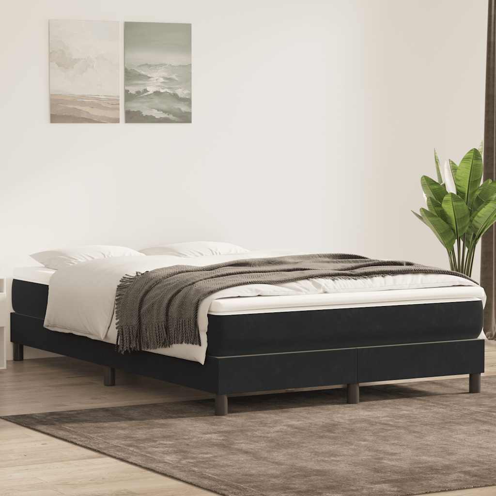 Box Spring Κρεβάτι χωρίς στρώμα Μαύρο 140x210 cm Βελούδινο