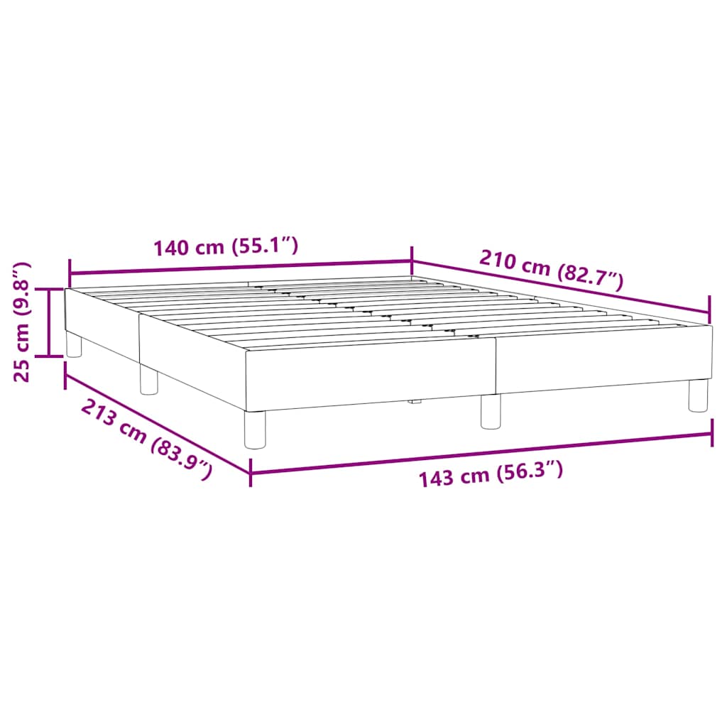 Box Spring Κρεβάτι χωρίς στρώμα Μαύρο 140x210 cm Βελούδινο
