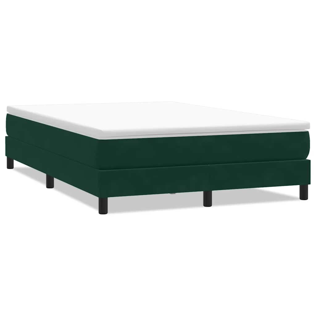 Box Spring Κρεβάτι χωρίς στρώμα Σκούρο πράσινο Βελούδινο