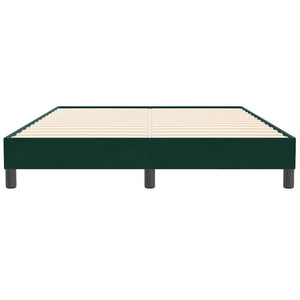 Box Spring Κρεβάτι χωρίς στρώμα Σκούρο πράσινο Βελούδινο