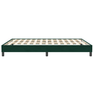 Box Spring Κρεβάτι χωρίς στρώμα Σκούρο πράσινο Βελούδινο