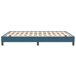 Box Spring Κρεβάτι χωρίς στρώμα Σκούρο μπλε Βελούδινο