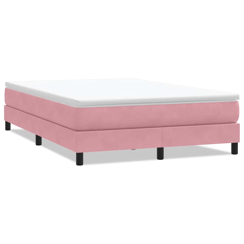 Box Spring Κρεβάτι χωρίς στρώμα Ροζ 140x210 cm Βελούδινο