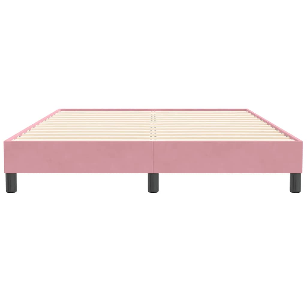 Box Spring Κρεβάτι χωρίς στρώμα Ροζ 140x210 cm Βελούδινο