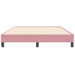 Box Spring Κρεβάτι χωρίς στρώμα Ροζ 140x210 cm Βελούδινο