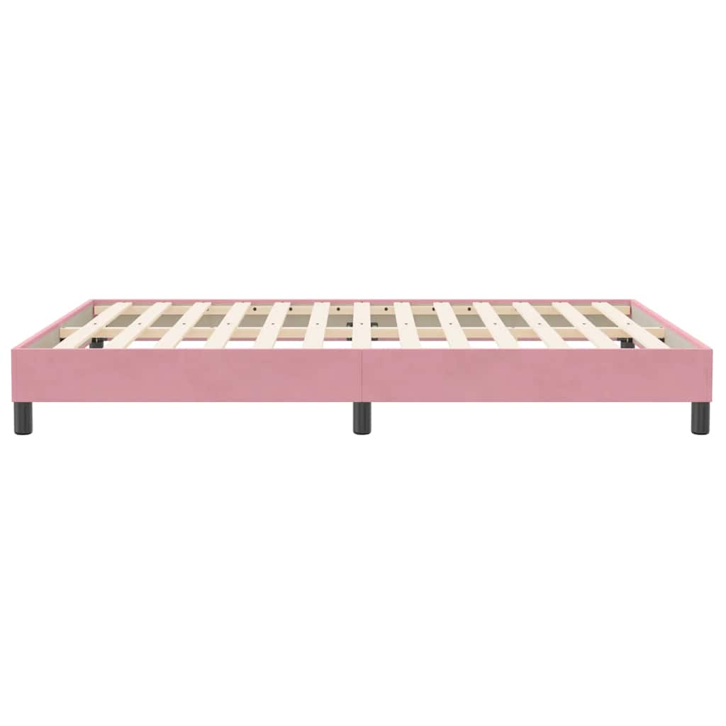 Box Spring Κρεβάτι χωρίς στρώμα Ροζ 140x210 cm Βελούδινο