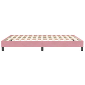 Box Spring Κρεβάτι χωρίς στρώμα Ροζ 140x210 cm Βελούδινο