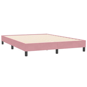 Box Spring Κρεβάτι χωρίς στρώμα Ροζ 140x210 cm Βελούδινο