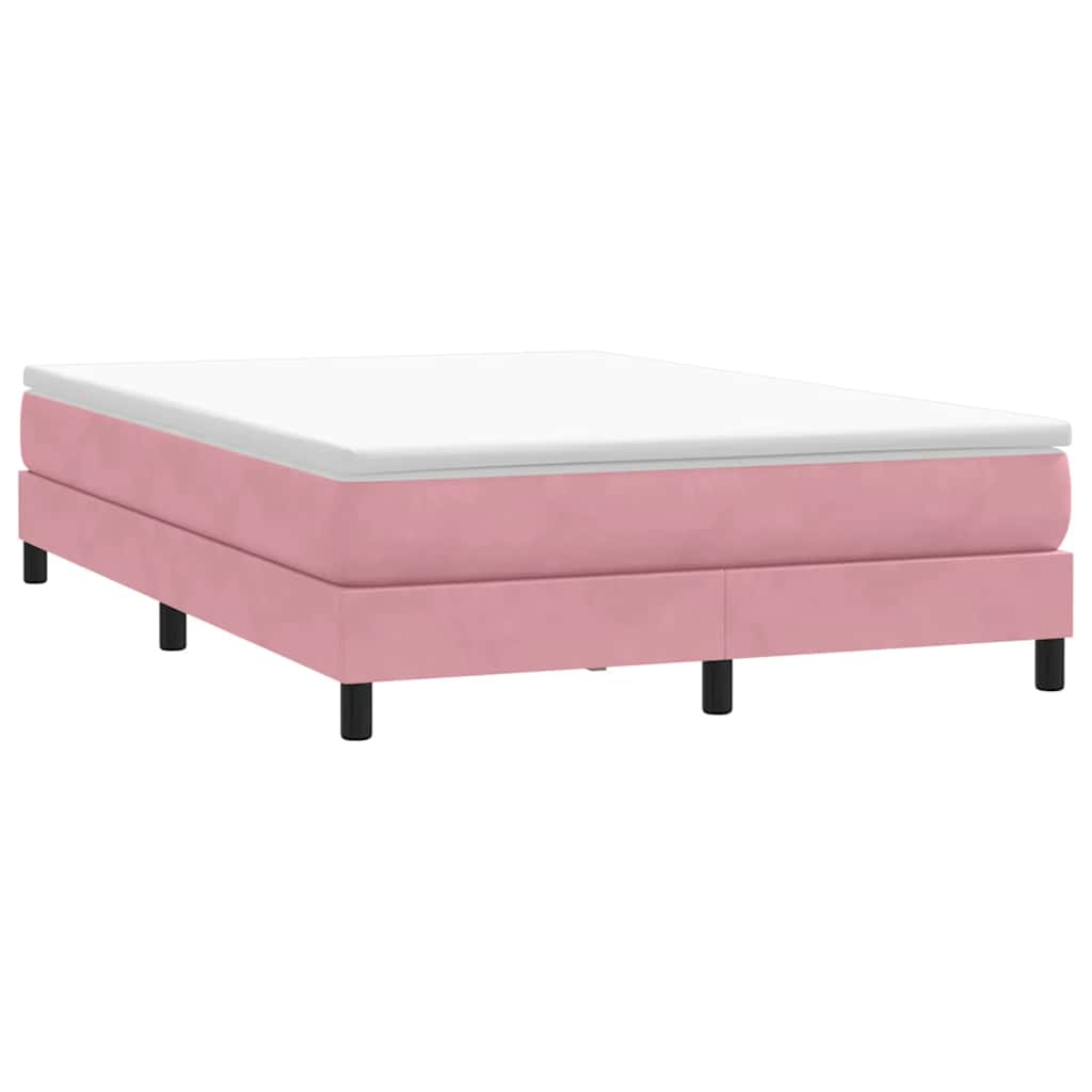 Box Spring Κρεβάτι χωρίς στρώμα Ροζ 140x210 cm Βελούδινο