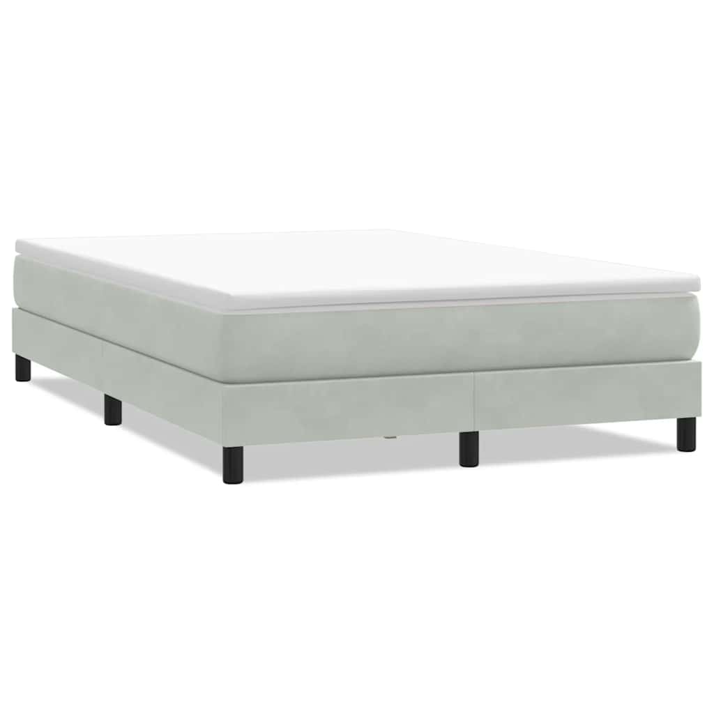 Box Spring Κρεβάτι χωρίς στρώμα ανοιχτό γκρι Βελούδινο