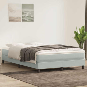Box Spring Κρεβάτι χωρίς στρώμα ανοιχτό γκρι Βελούδινο
