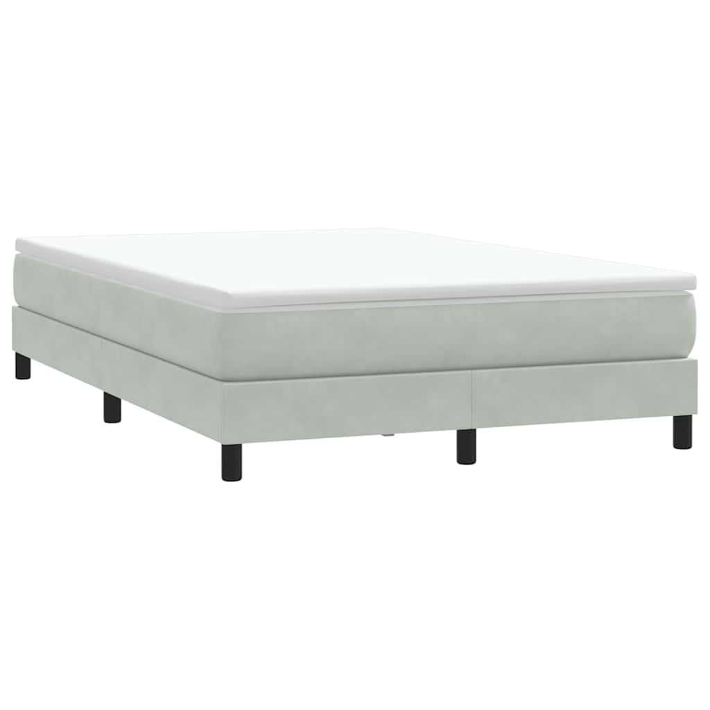 Box Spring Κρεβάτι χωρίς στρώμα ανοιχτό γκρι Βελούδινο
