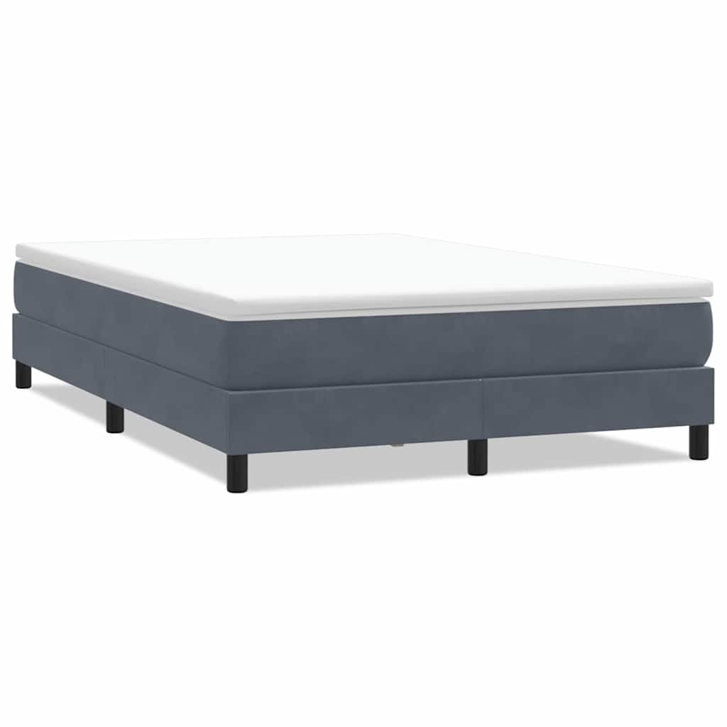 Box Spring Κρεβάτι χωρίς στρώμα Σκούρο γκρι Βελούδινο - Pakobazaar