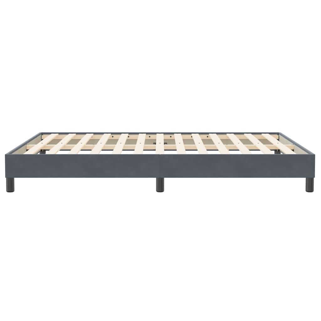 Box Spring Κρεβάτι χωρίς στρώμα Σκούρο γκρι Βελούδινο - Pakobazaar