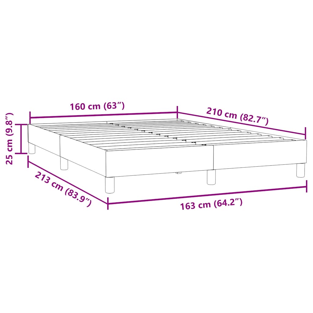 Box Spring Κρεβάτι χωρίς στρώμα Σκούρο γκρι Βελούδινο - Pakobazaar