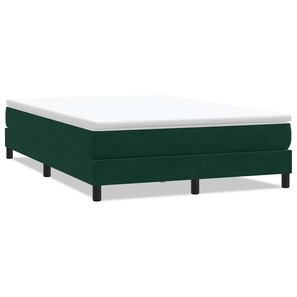 Box Spring Κρεβάτι χωρίς στρώμα Σκούρο πράσινο Βελούδινο