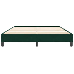Box Spring Κρεβάτι χωρίς στρώμα Σκούρο πράσινο Βελούδινο