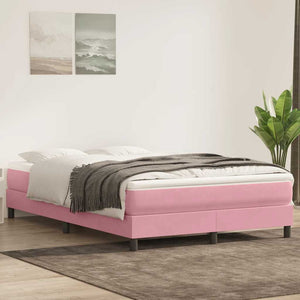 Box Spring κρεβάτι χωρίς στρώμα ροζ 160x210 cm Βελούδινο