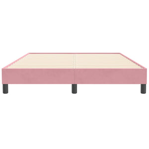 Box Spring κρεβάτι χωρίς στρώμα ροζ 160x210 cm Βελούδινο