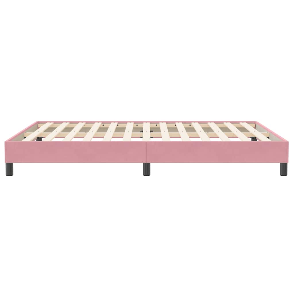Box Spring κρεβάτι χωρίς στρώμα ροζ 160x210 cm Βελούδινο