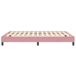Box Spring κρεβάτι χωρίς στρώμα ροζ 160x210 cm Βελούδινο