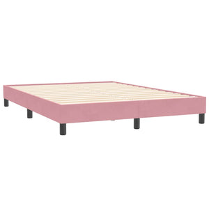 Box Spring κρεβάτι χωρίς στρώμα ροζ 160x210 cm Βελούδινο