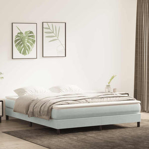 Box Spring κρεβάτι χωρίς στρώμα ανοιχτό γκρι Βελούδινο