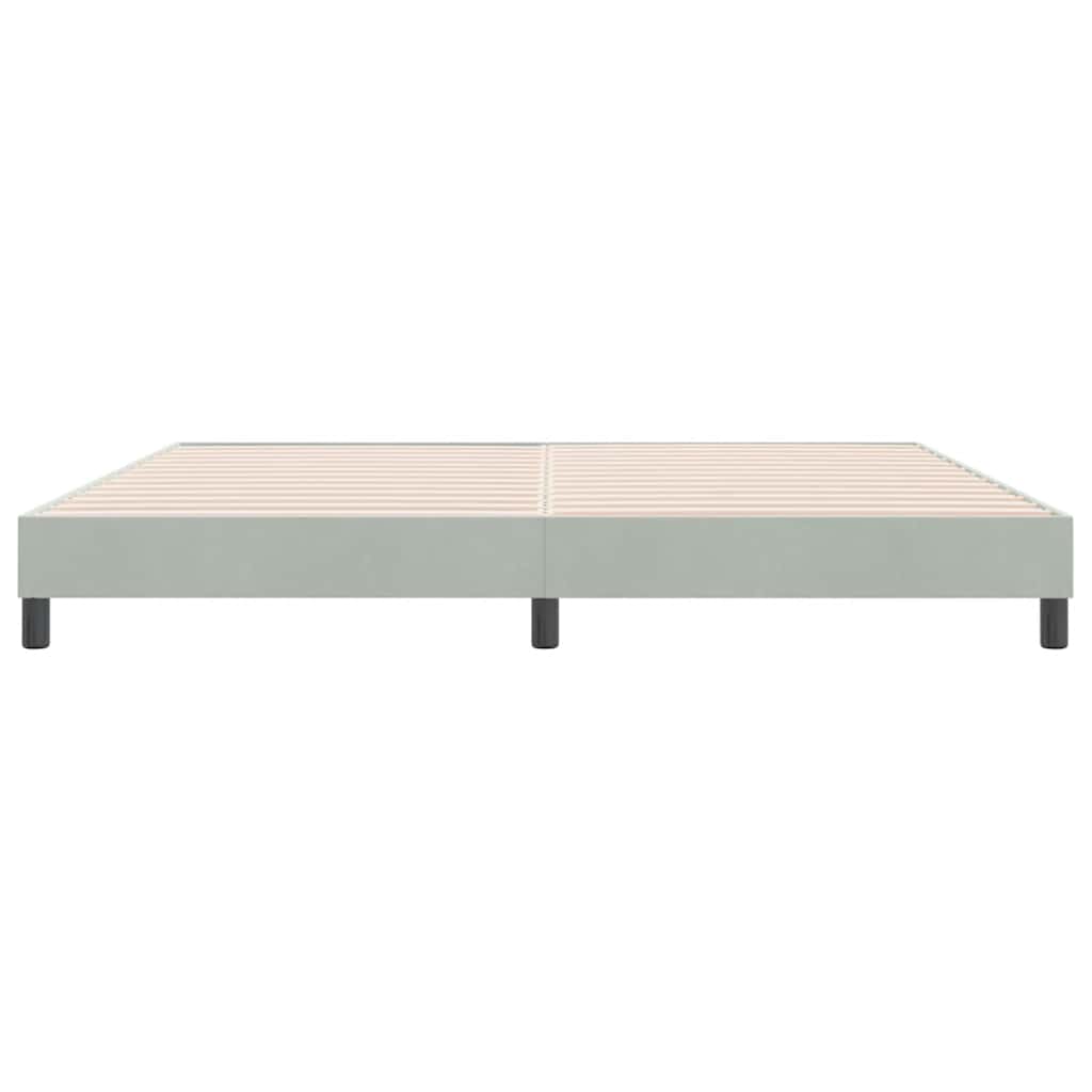 Box Spring κρεβάτι χωρίς στρώμα ανοιχτό γκρι Βελούδινο