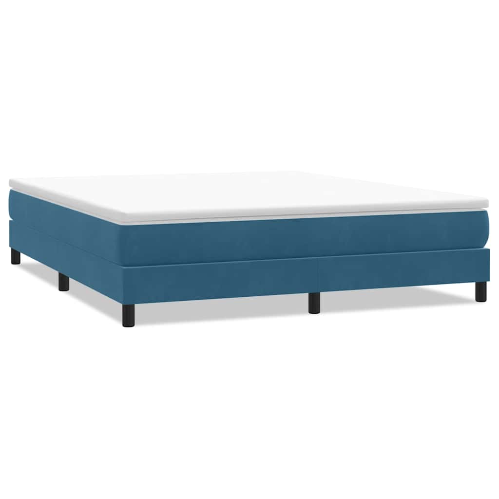 Κρεβάτι Boxspring χωρίς Στρώμα Σκούρο Μπλε 180x210 εκ Βελούδινο