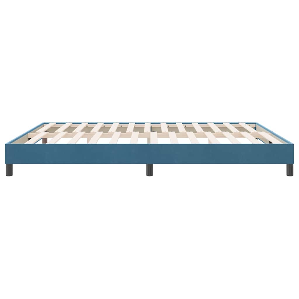 Κρεβάτι Boxspring χωρίς Στρώμα Σκούρο Μπλε 180x210 εκ Βελούδινο